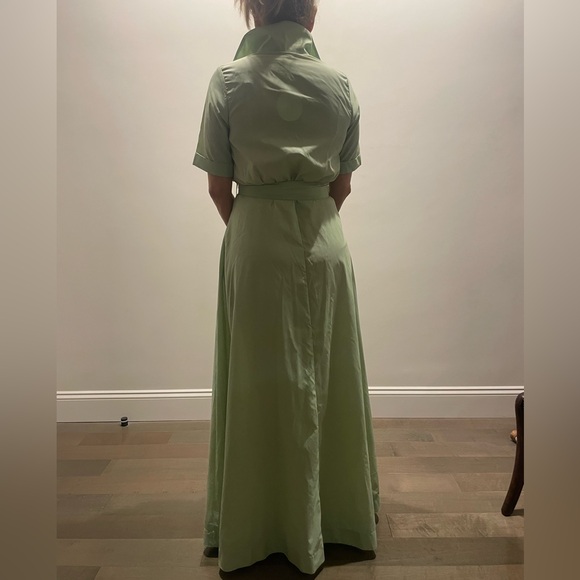 STAUD Pale Green Belted Maxi Shirt Dress - Picture 2 of 3